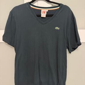 Lacoste LIVE Navy Blue V-Neck T-Shirt Tee Men’s Size 6 Large